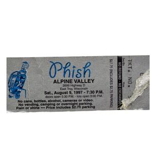 Phish Ticket Stub Alpine Valley East Troy WI August 9 1997 Vintage Fair Jam Band